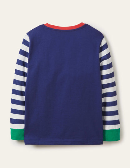 Festive Flipbook T-shirt-Starboard Blue Festive