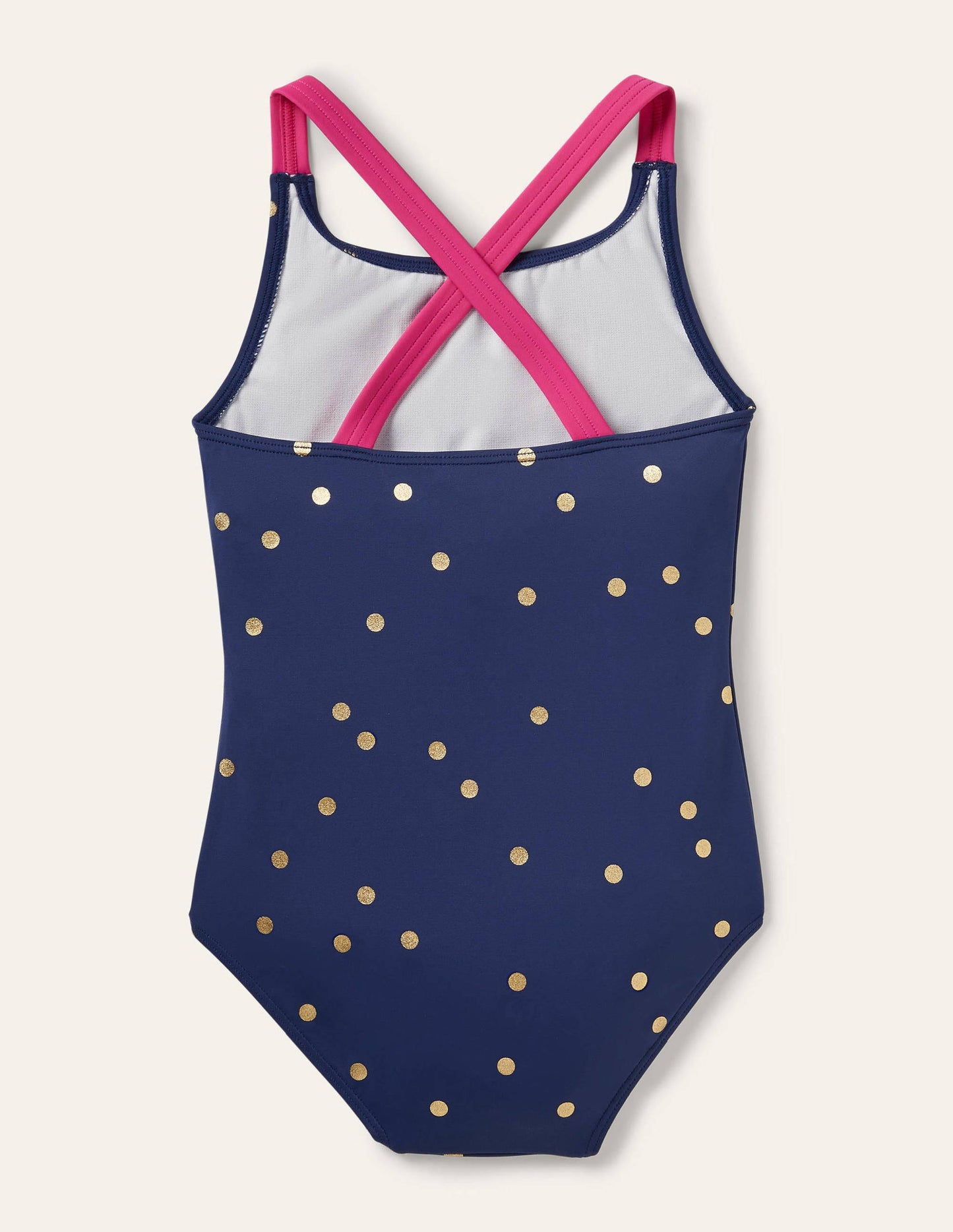 Cross-back Printed Swimsuit-Harmony Blue Gold Spot