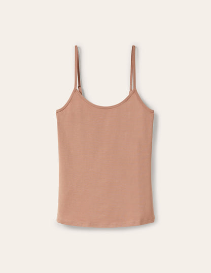 Plain Cami Top-Medium Beige