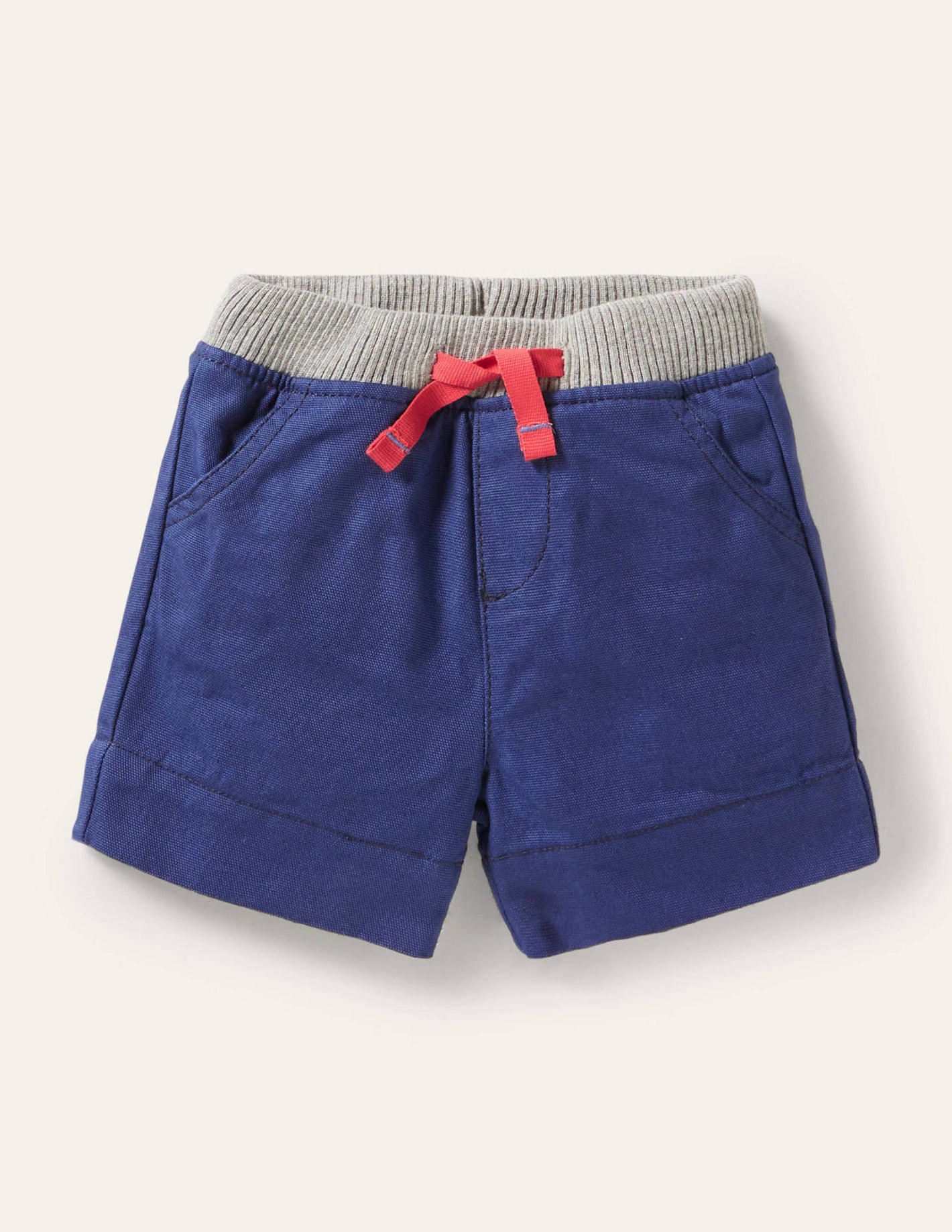 Rib Waist Woven Shorts-Starboard