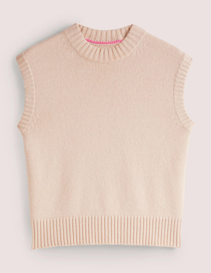 Chunky Cashmere Crew Neck Vest-Rope