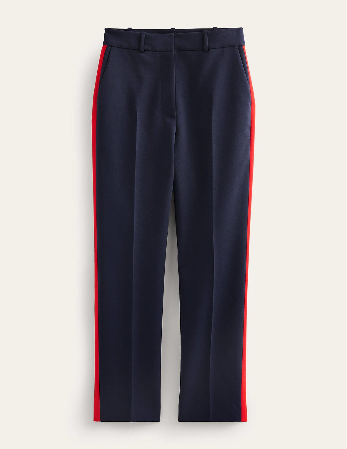 Kew Side Stripe Pants-Navy, Red Stripe