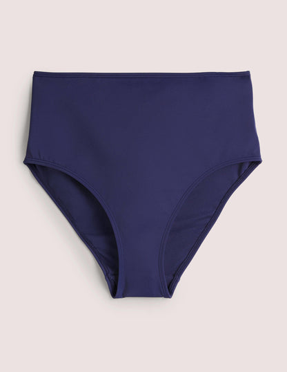 High Waisted Bikini Bottoms-French Navy