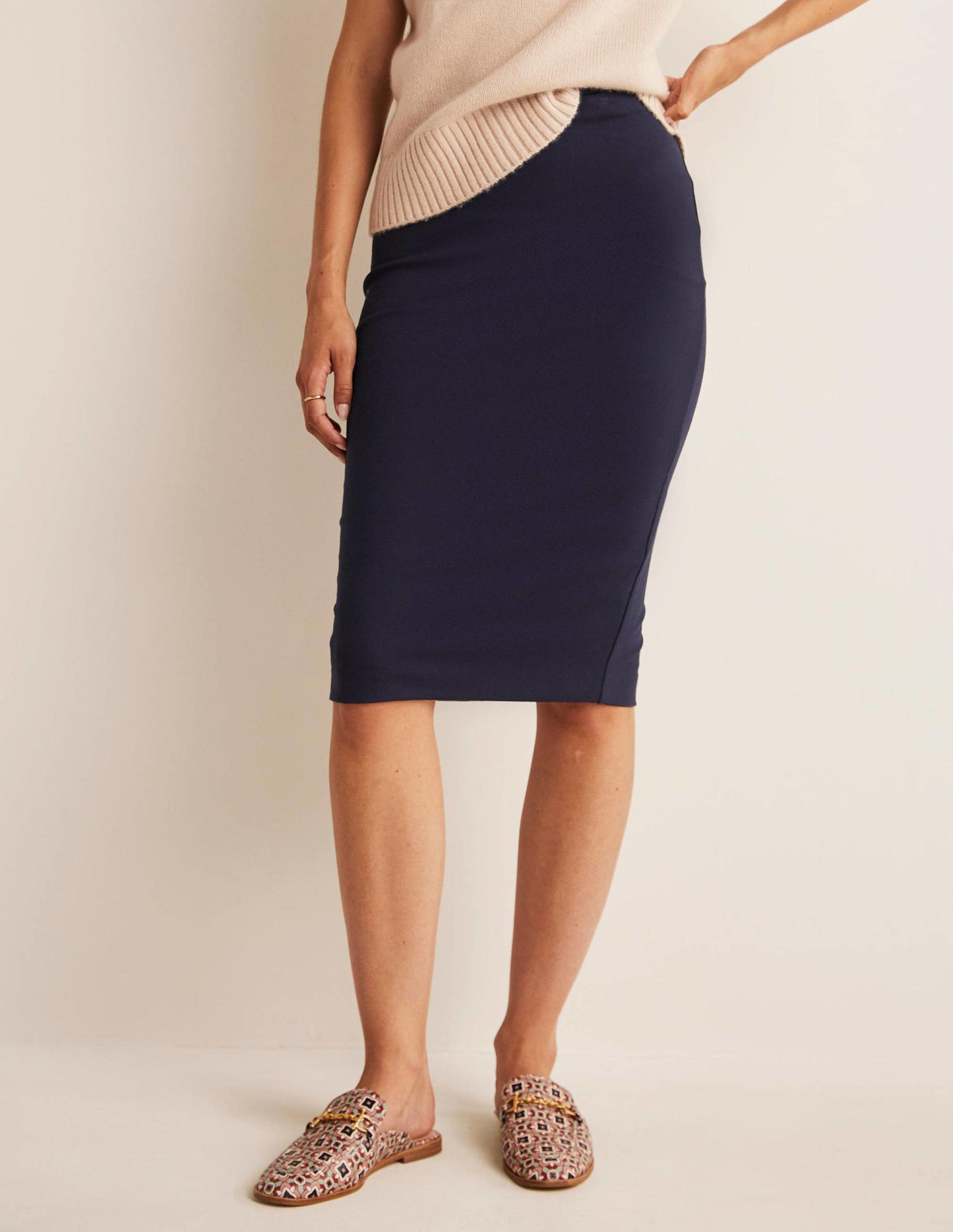 Hampshire Ponte Skirt-Navy