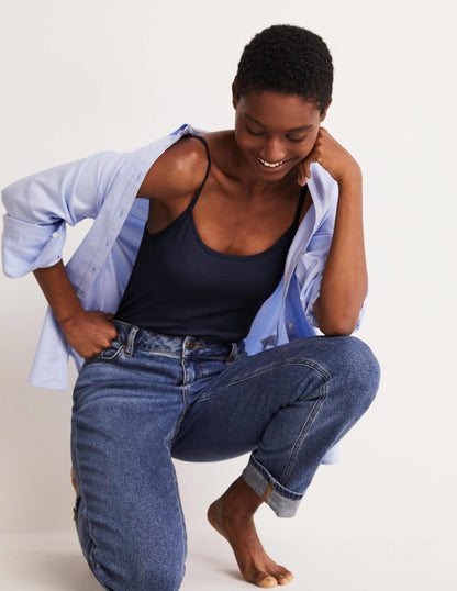 Plain Cami Top-Navy