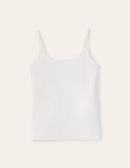 Plain Cami Top-White