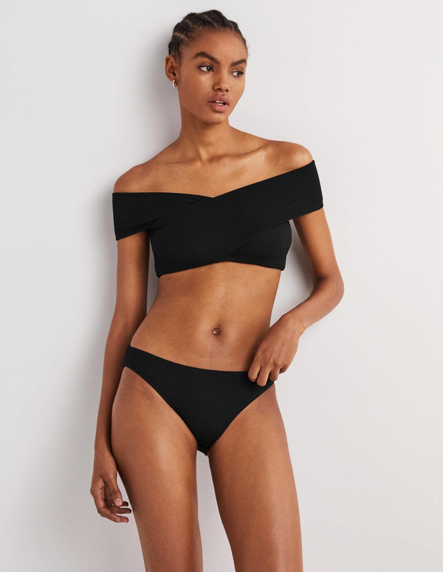 Classic Bikini Bottoms-Textured Black