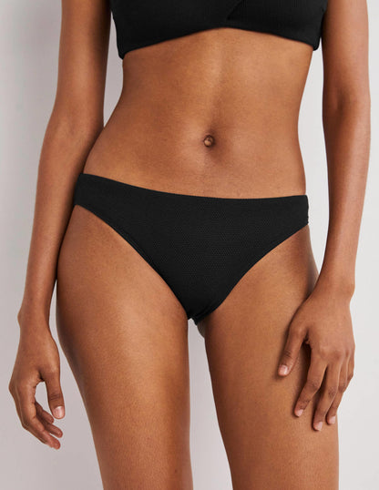 Classic Bikini Bottoms-Textured Black