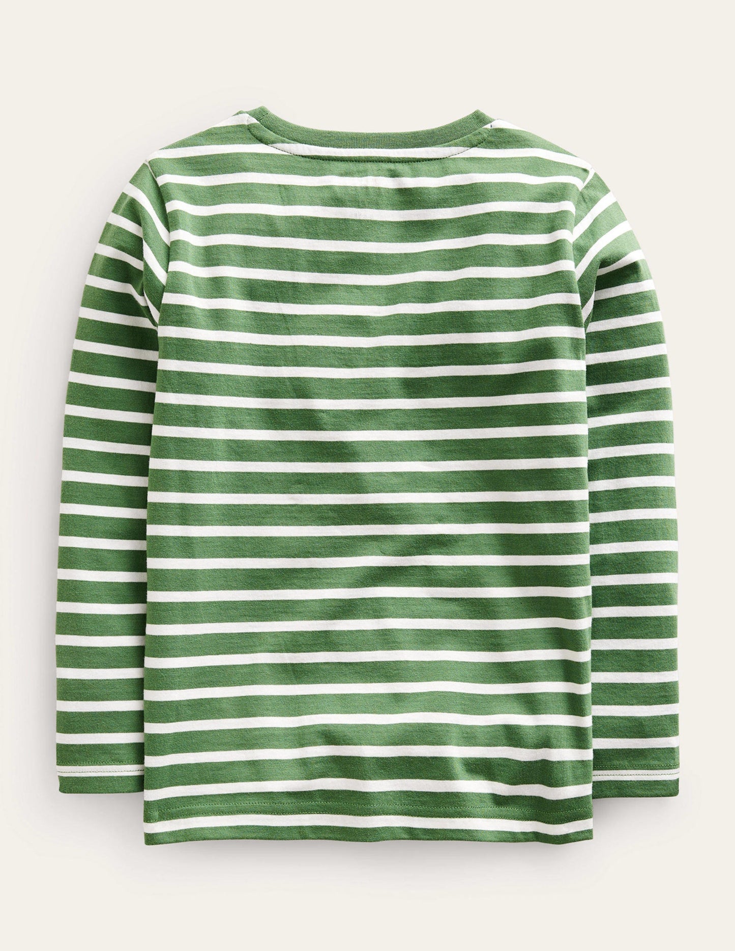 Appliqué Breton T-shirt-Safari Green/Ivory