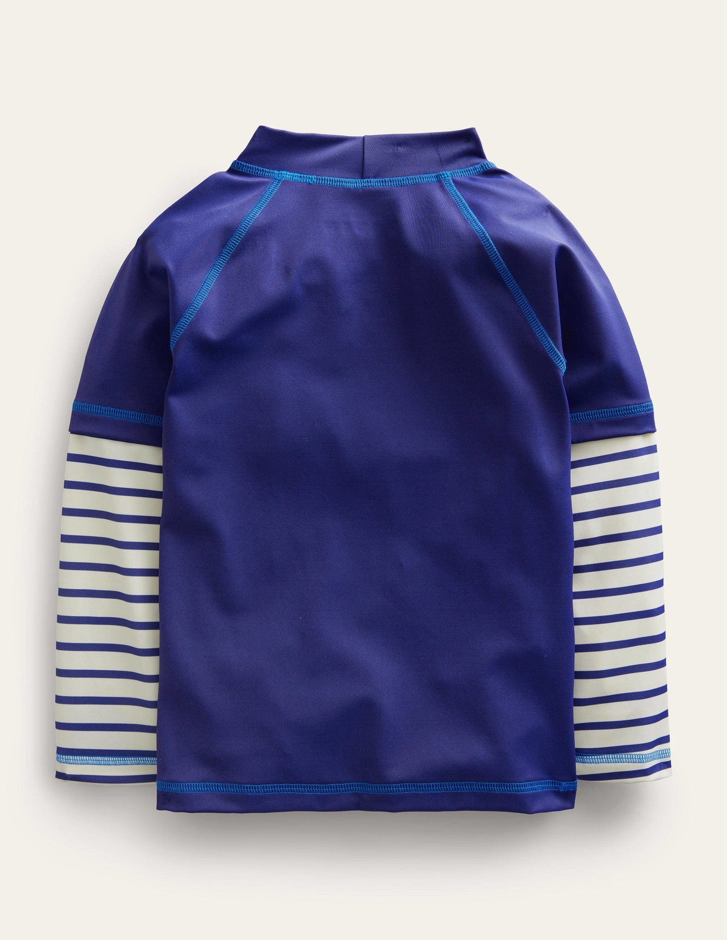 Graphic Rash Guard-Starboard Blue, Ivory Stripe