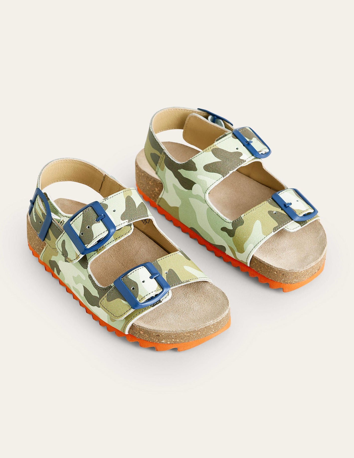 Leather Sandal-Camo Green