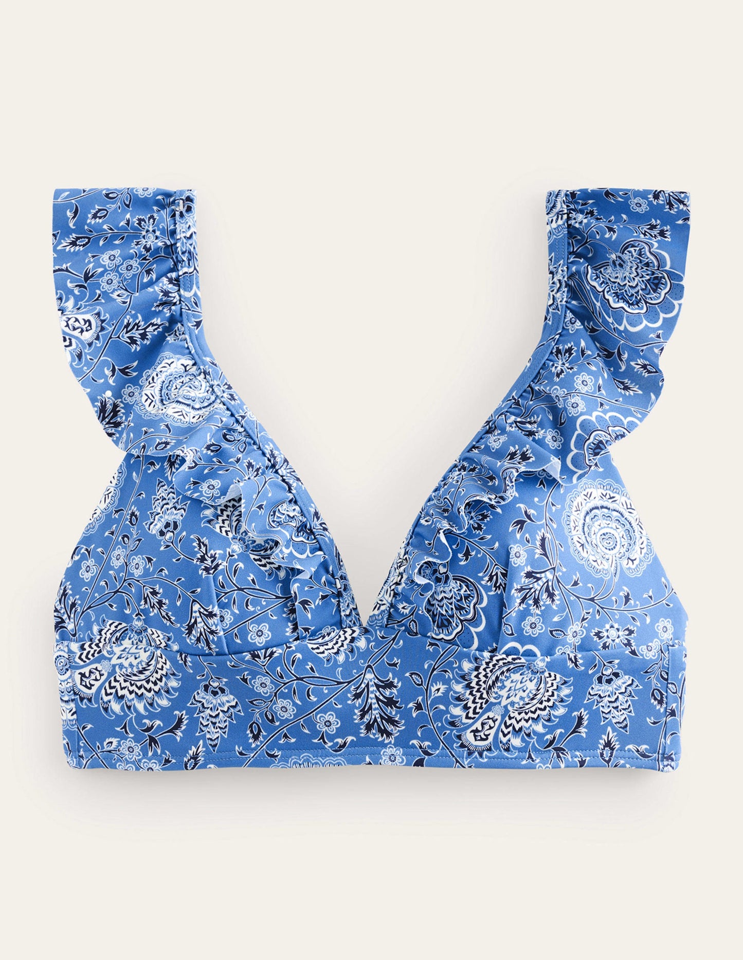 Palermo Ruffle Bikini Top-Azure, Gardenia Grove