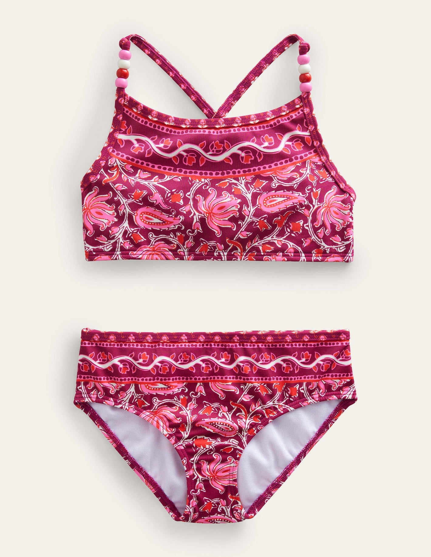 Beaded Bikini-Raspberry Radiance Paisley