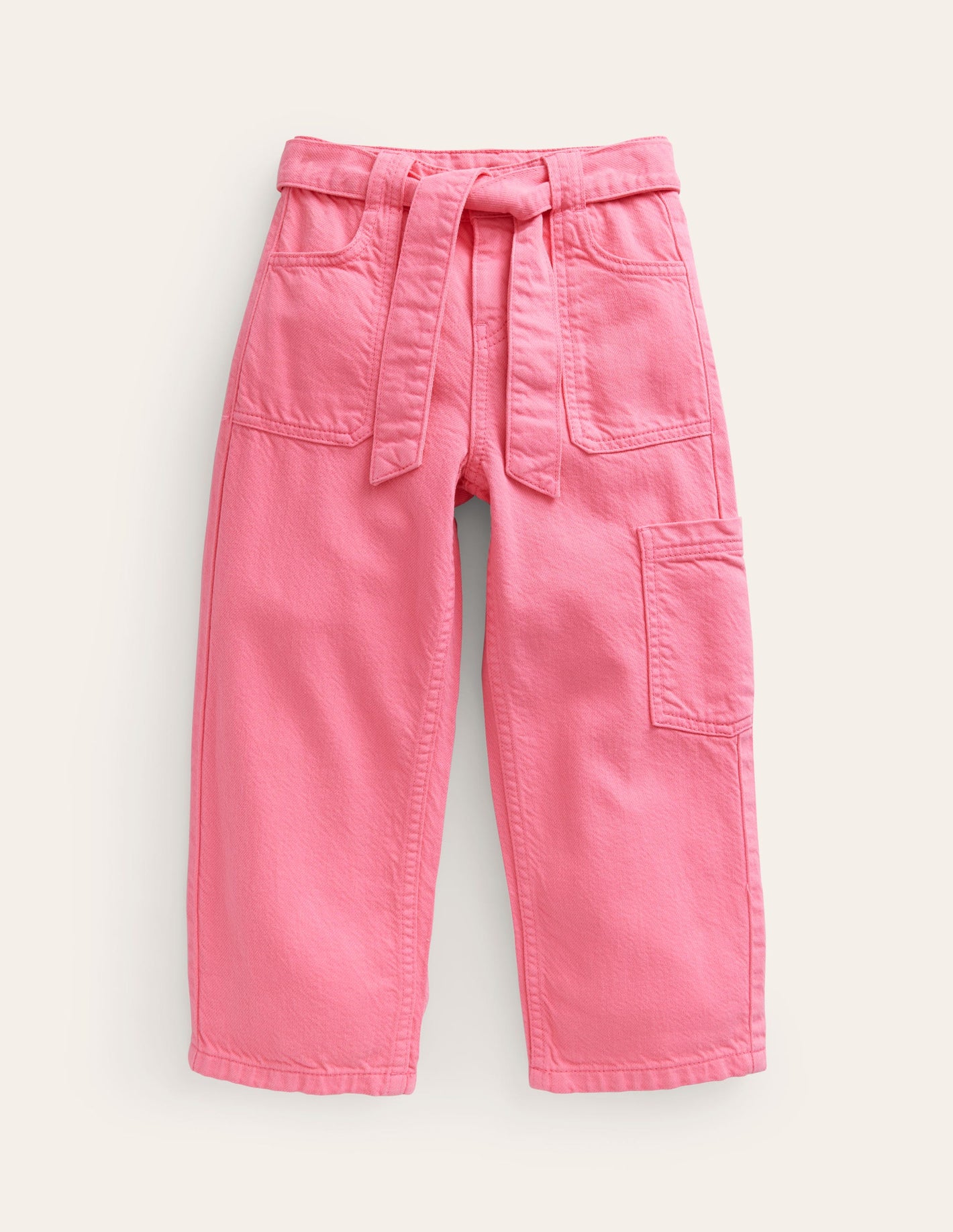 Tie Waist Cargo Pants-Strawberry Milkshake