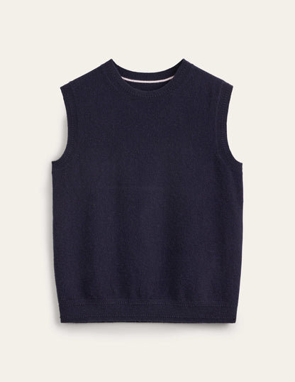 Eva Cashmere Vest-Navy