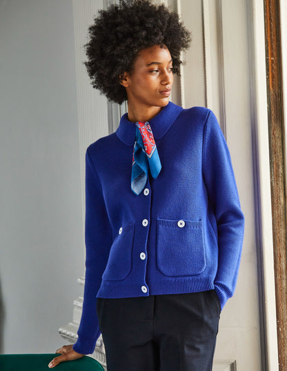 Emily Wool Blend Cardigan-Lapis