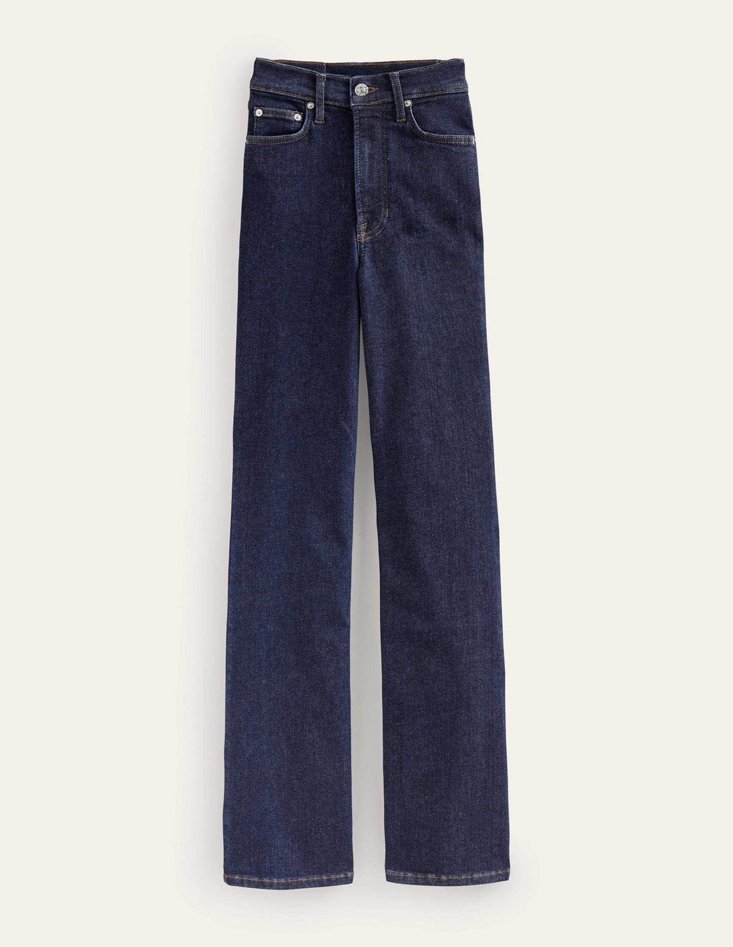 High Rise True Straight Jeans-Rinse Wash