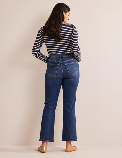 High Rise True Straight Jeans-Indigo