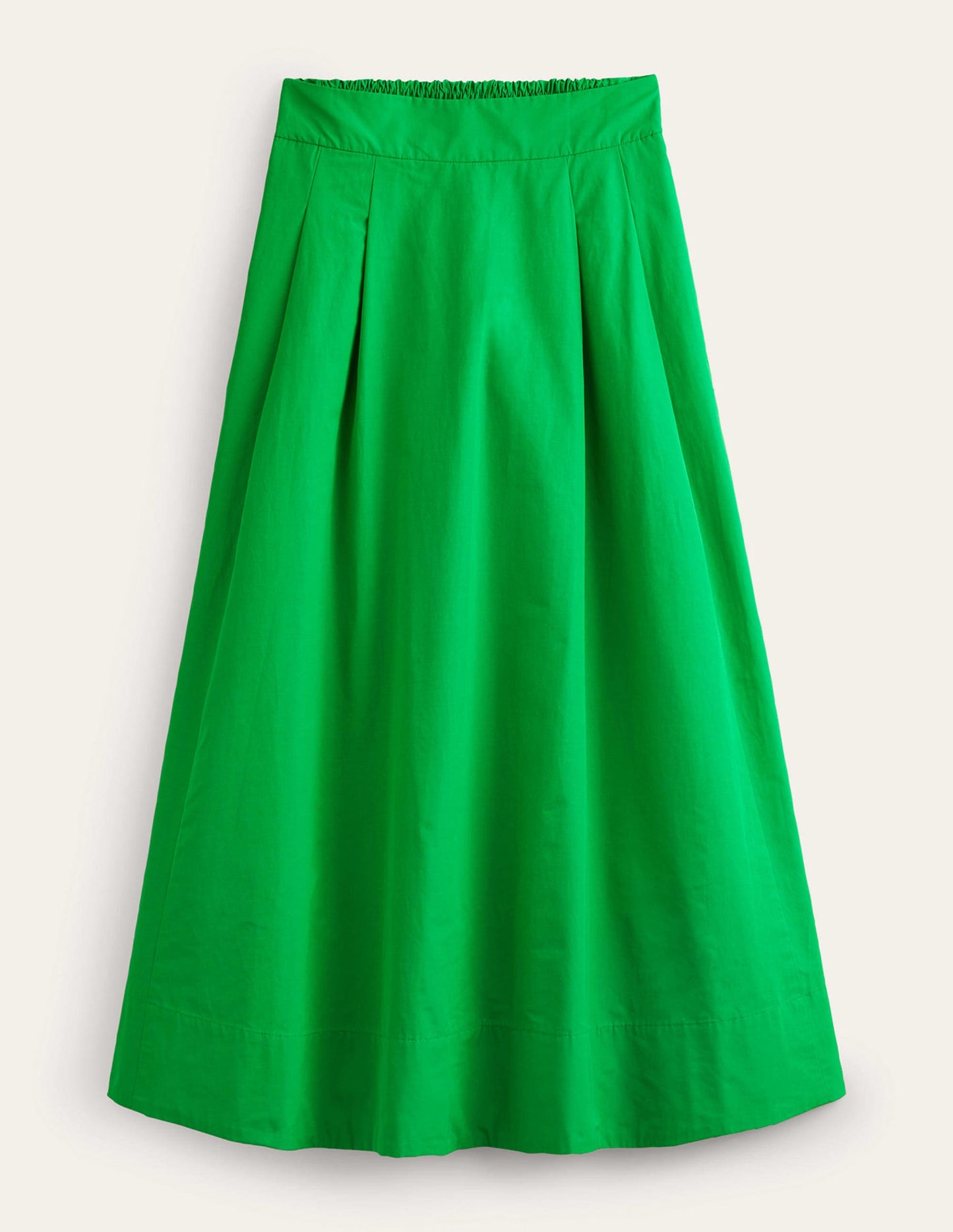 Taffeta Pull-on Midi Skirt-Green Bee