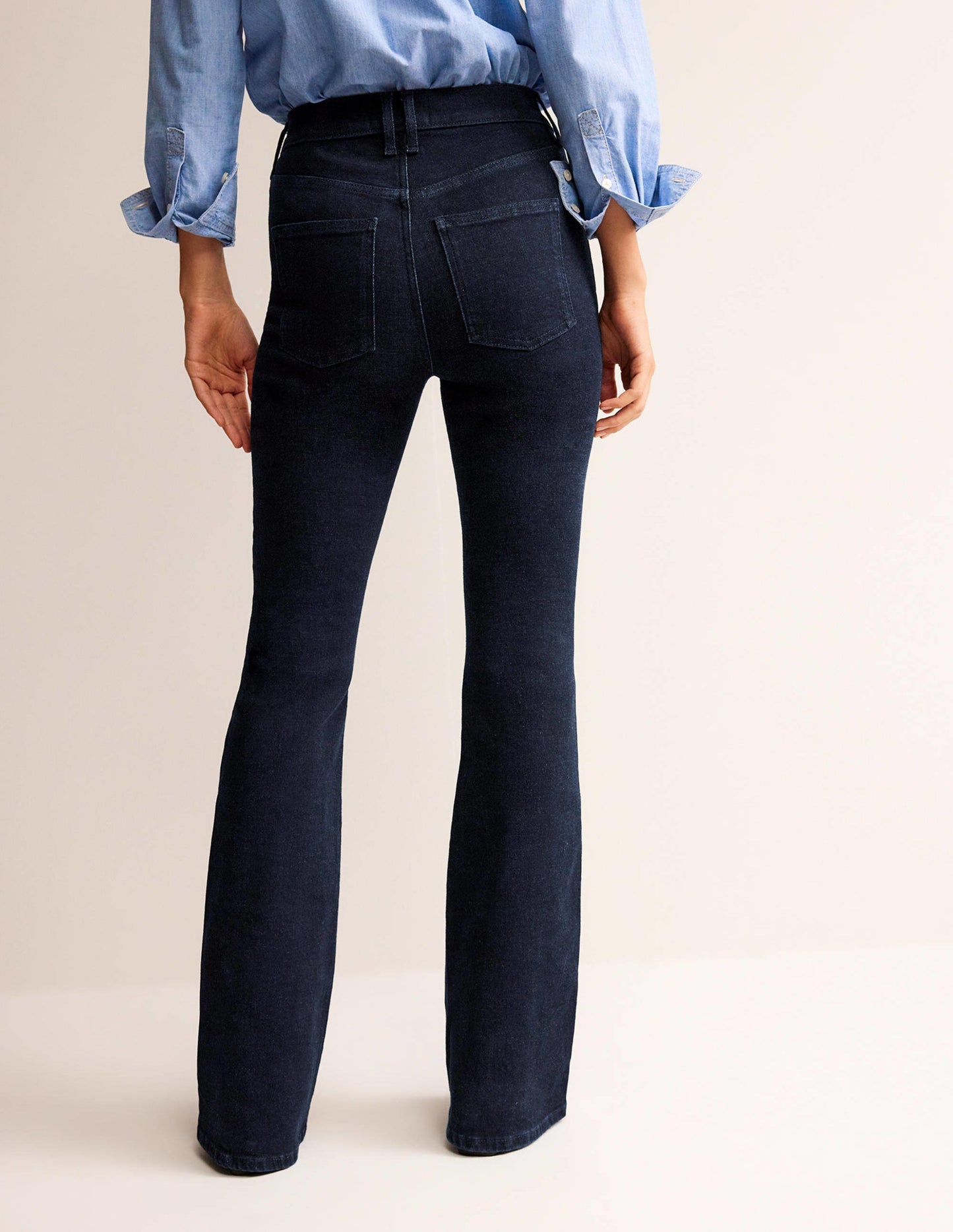 Mid Rise Slim Flare Jeans-Indigo Rinse