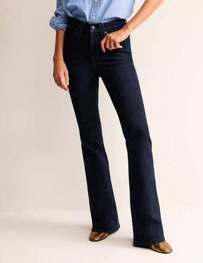 Mid Rise Slim Flare Jeans-Indigo Rinse