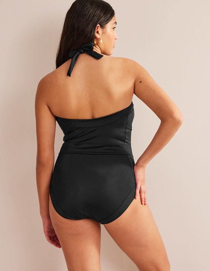 Santorini Halterneck Swimsuit-Black