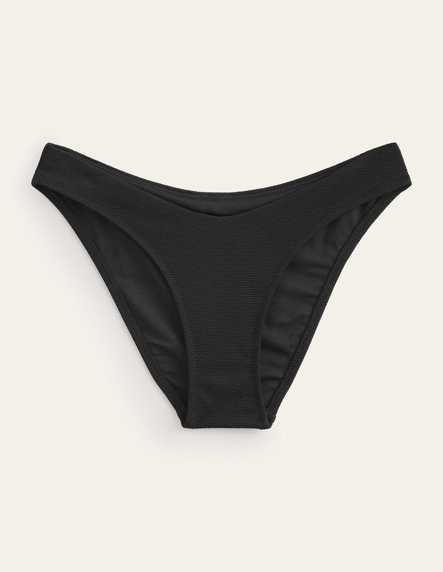 Textured Bikini Bottoms-Black Honeycomb