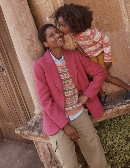 The Marylebone Textured Blazer-Magenta