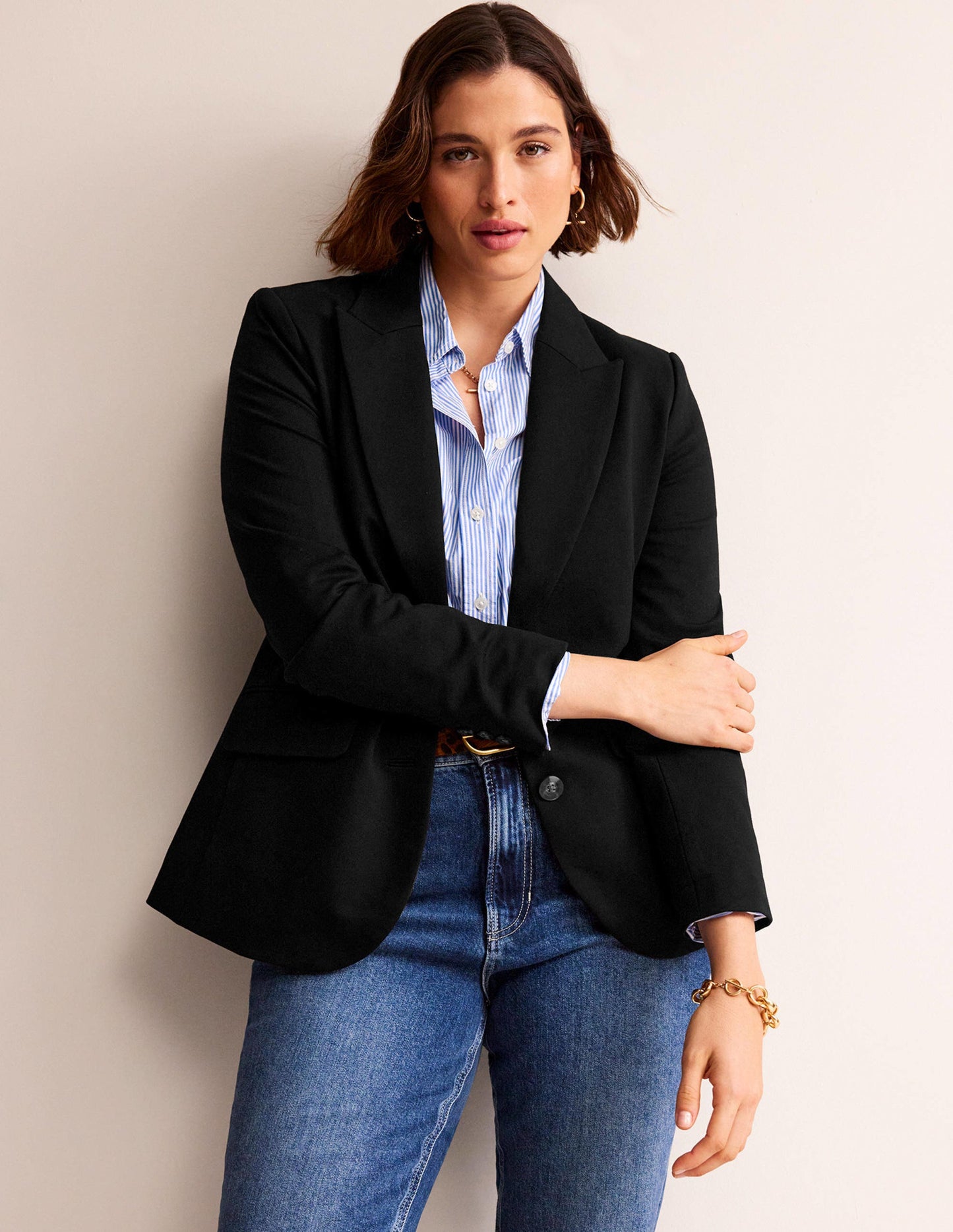 Marylebone Ponte Blazer-Black