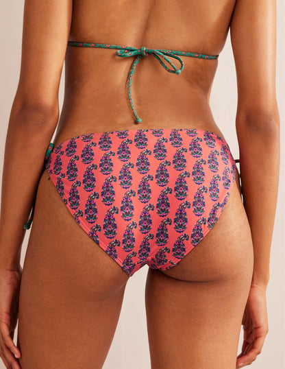 Symi String Bikini Bottoms-Persimmon Orange Paisley