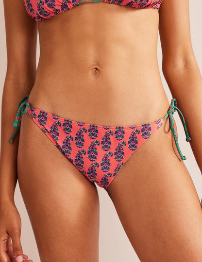 Symi String Bikini Bottoms-Persimmon Orange Paisley