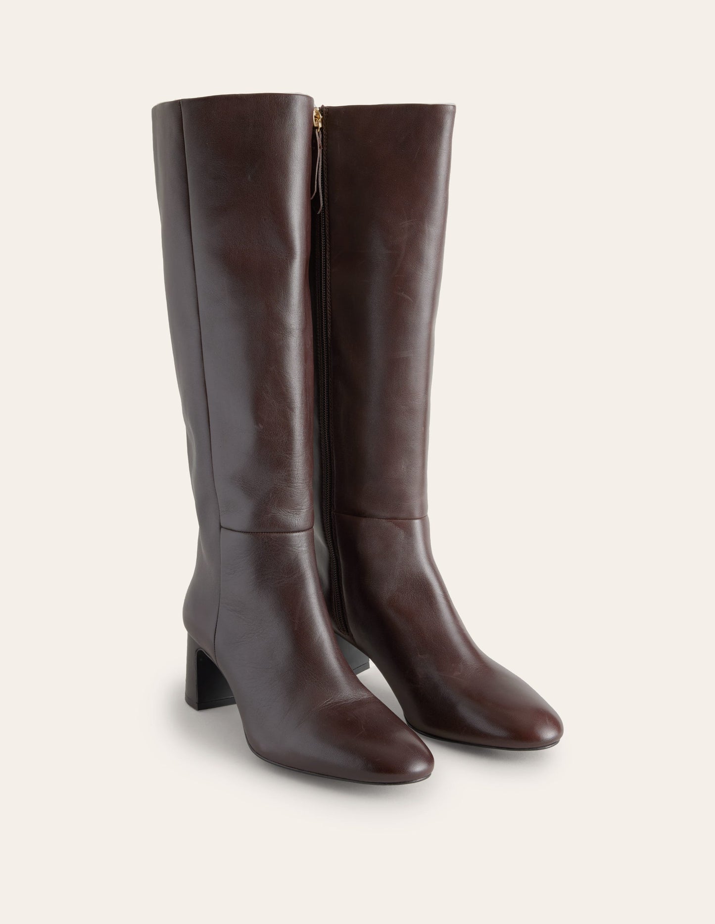 Erica Knee High Leather Boots-Chocolate Leather