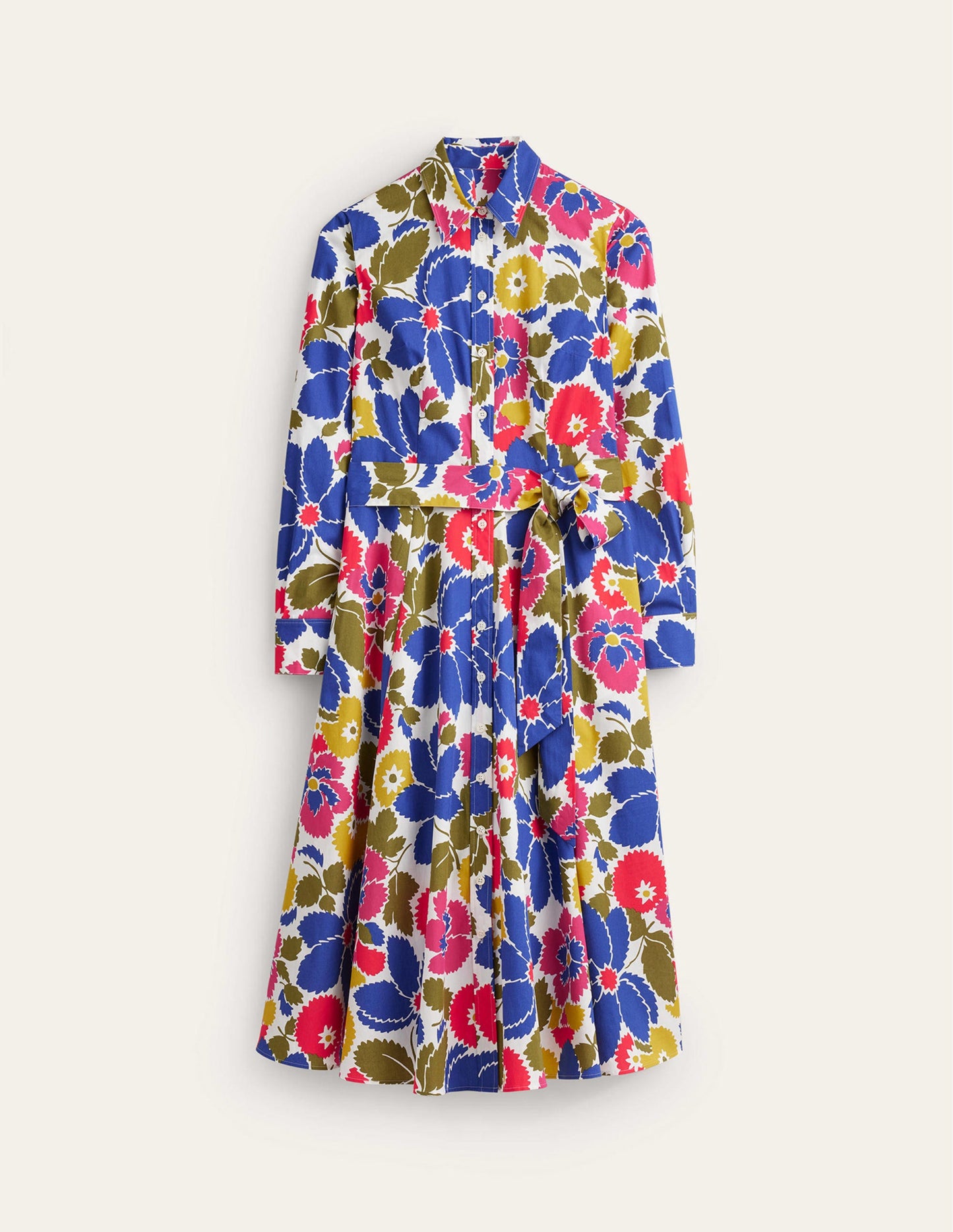 Amy Cotton Midi Shirt Dress-Multi, Bloomsbury Pop