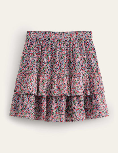 Ruffle Mini Skirt-Multi, Petal Toile