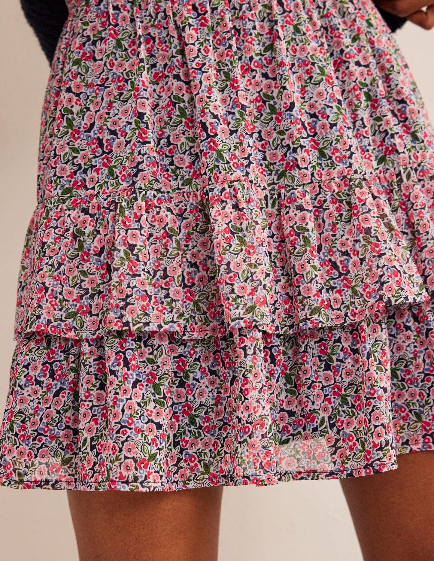 Ruffle Mini Skirt-Multi, Petal Toile