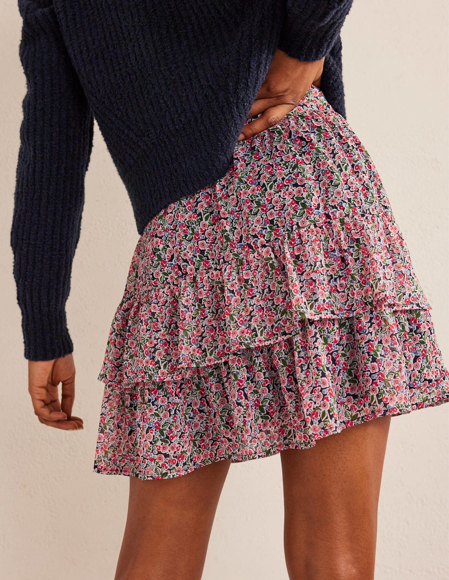 Ruffle Mini Skirt-Multi, Petal Toile