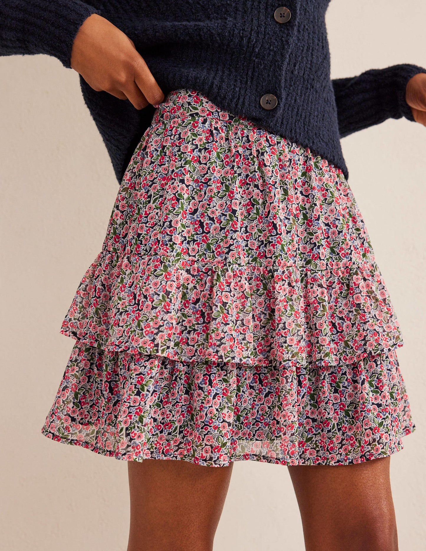 Ruffle Mini Skirt-Multi, Petal Toile