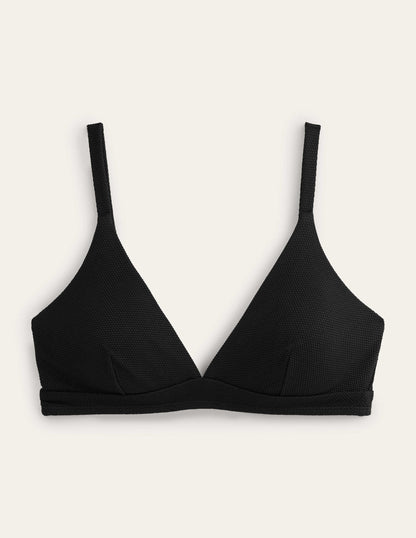 Arezzo V-neck Bikini Top-Black Texture