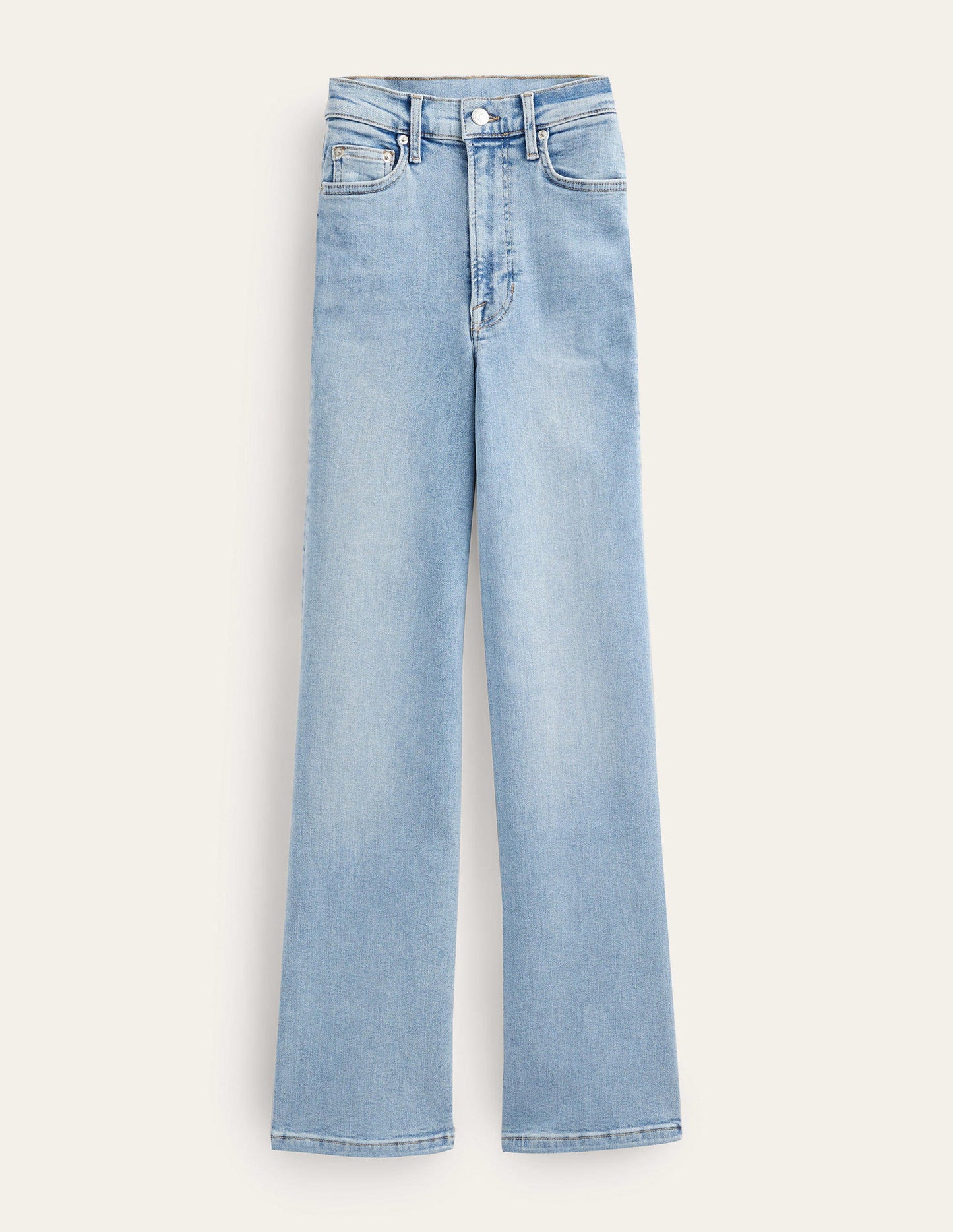 High Rise True Straight Jeans-Light Vintage