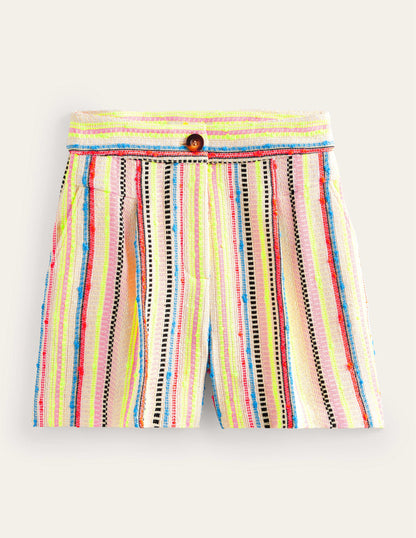 Textured Shorts-Textured Stripe