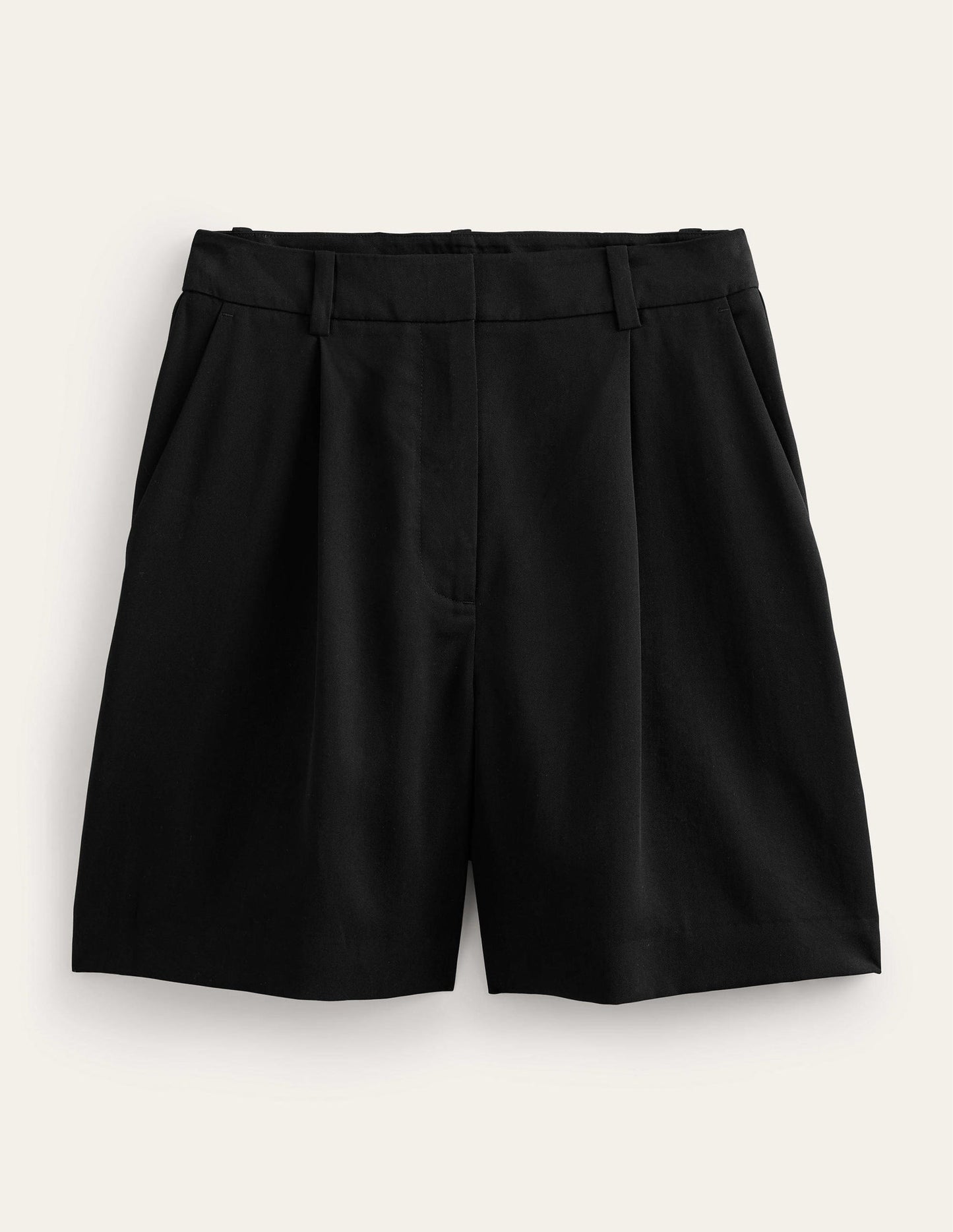 Tencel Relaxed Shorts-Black