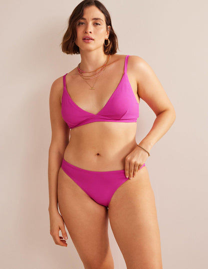 Arezzo V-neck Bikini Top-Amazing Pink Texture