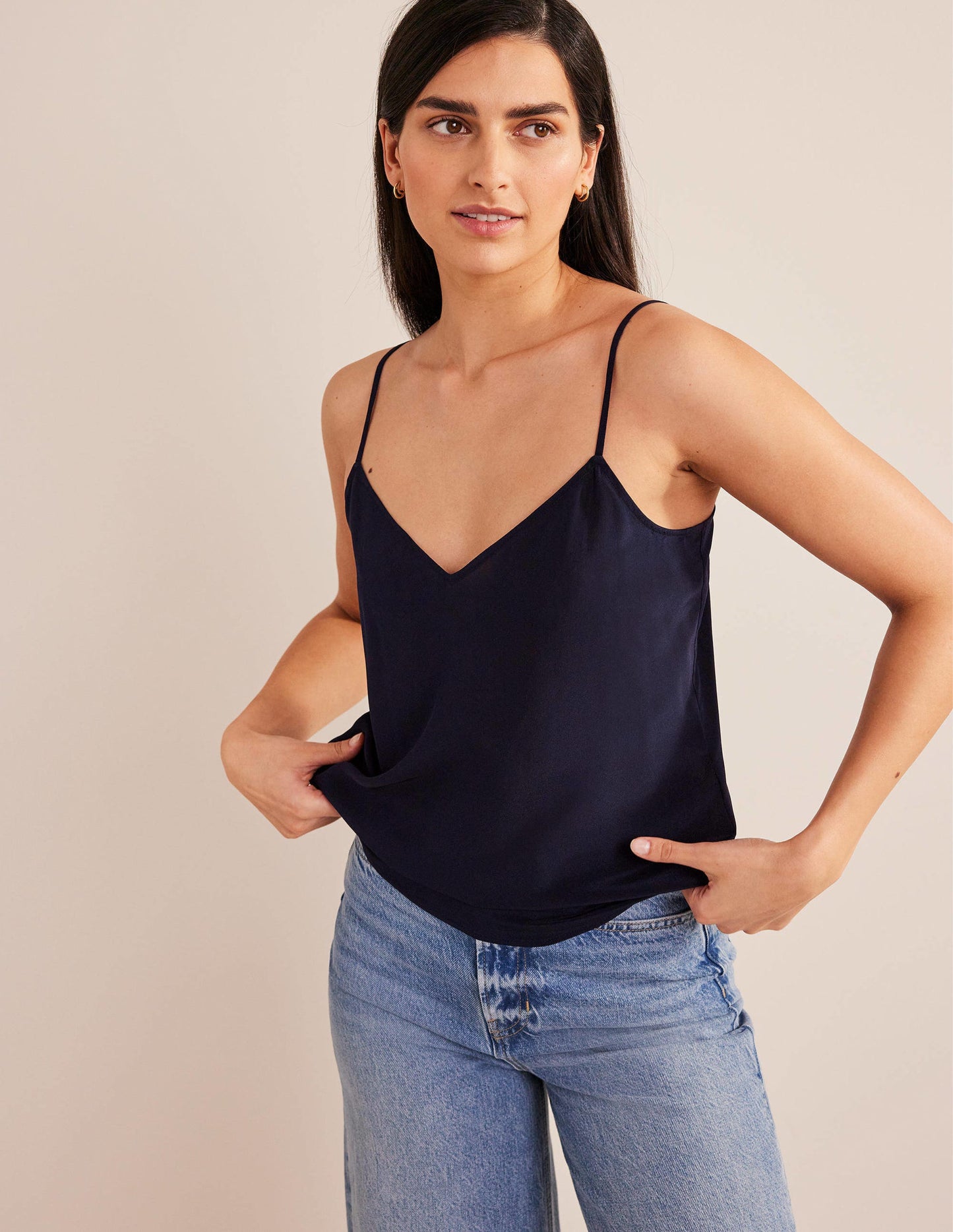 Silk Cami-Navy