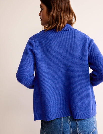 Emily Wool Blend Cardigan-Lapis