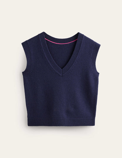 Olivia Merino Vest-Navy