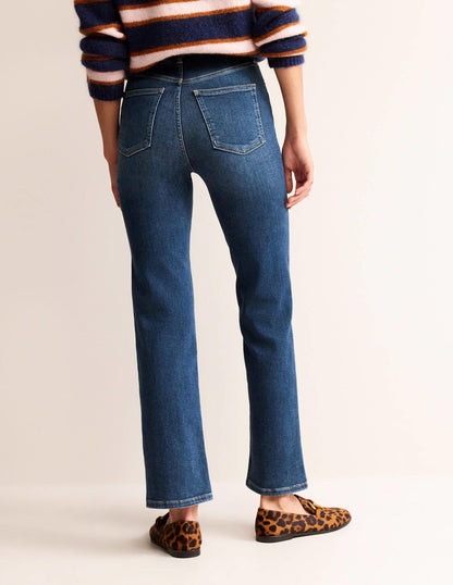 High Rise True Straight Jeans-Indigo