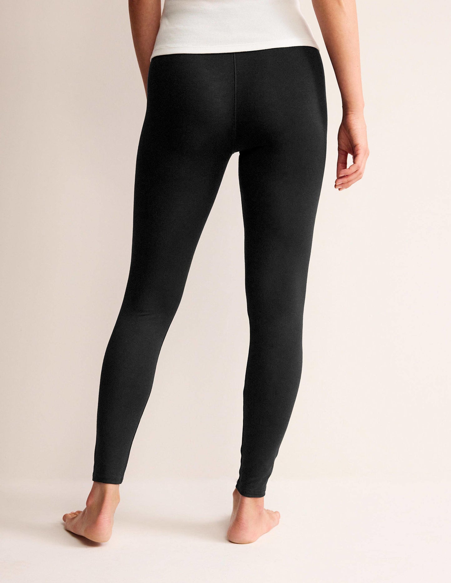 High Rise Jersey Leggings-Black