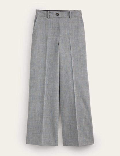 Westbourne Wool Blend Pants-Ivory, Charcoal and Blue Pow