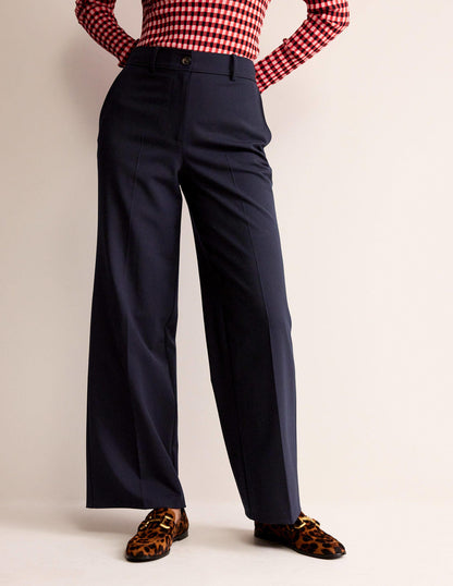 Westbourne Wool Blend Pants-NAVY