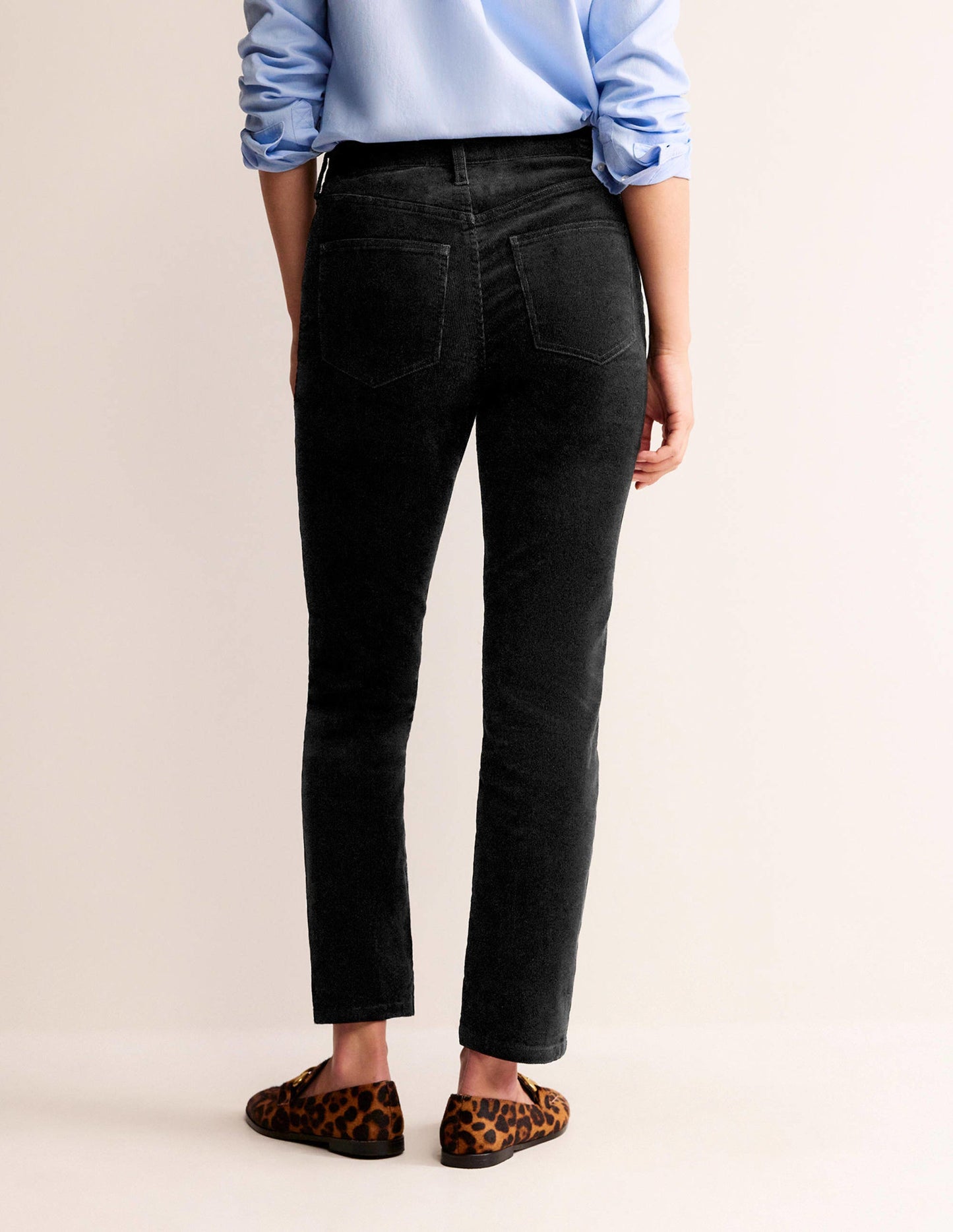 5 Pocket Cord Slim Jeans-Black